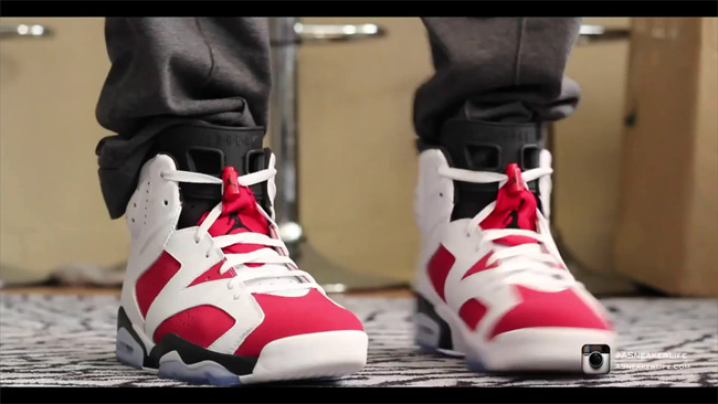 【视频】air jordan 6 "carmine" 胭脂红上脚实拍