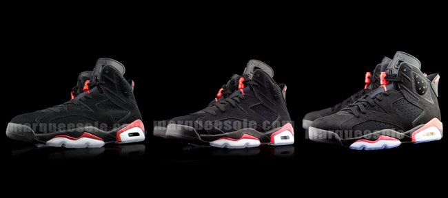 AJ6黑红,Air Jordan 6,AJ6,384664- AJ6黑红384664-023 Air Jordan 6 黑红配色 2010 VS 2014 实物对比