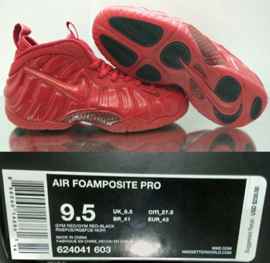 624041-603,Foamposite Pro,Foam 624041-603红泡 红泡 Nike Air Foamposite Pro ＂Red October＂ 更多曝光