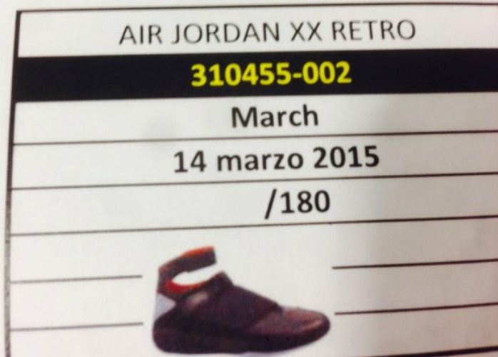 310455-002,AJ20,Air Jordan XX 310455-002AJ20 Air Jordan XX Retro “Stealth” 发售信息