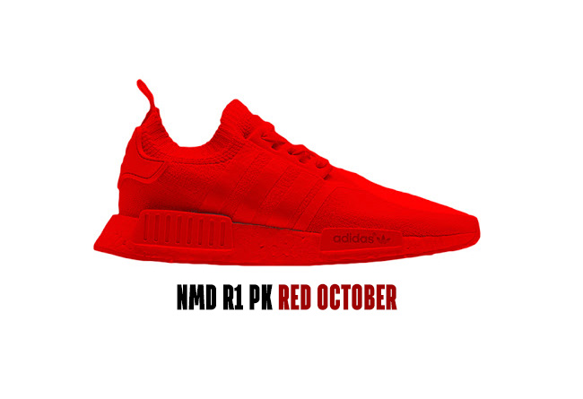 NMD,adidas  明年 1 月发售，adidas NMD R1 “Red October” 全红惊艳呈现！