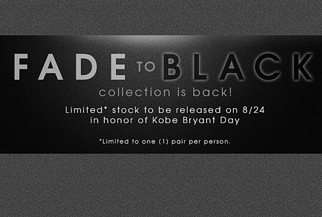 Nike,Kobe,Fade to Black,FTB  致敬曼巴日，Kobe “Fade to Black” 系列即将再售