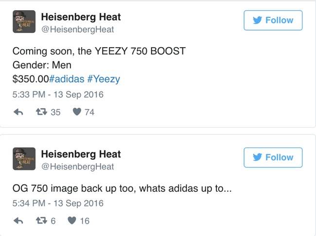 Yeezy,adidas,Yeezy Boost 750  Yeezy 也复刻？！Yeezy 750 Boost 首发配色网传将再次发售