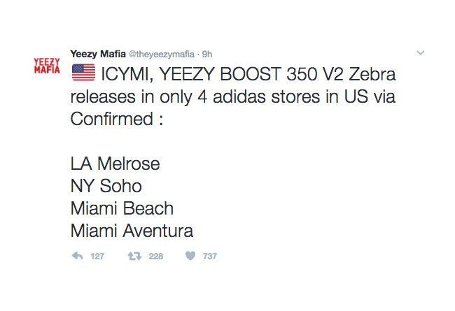 adidas,Yeezy Boost 350 V2  Confirmed App 现已开放！“白斑马”全国仅有一所城市发售！
