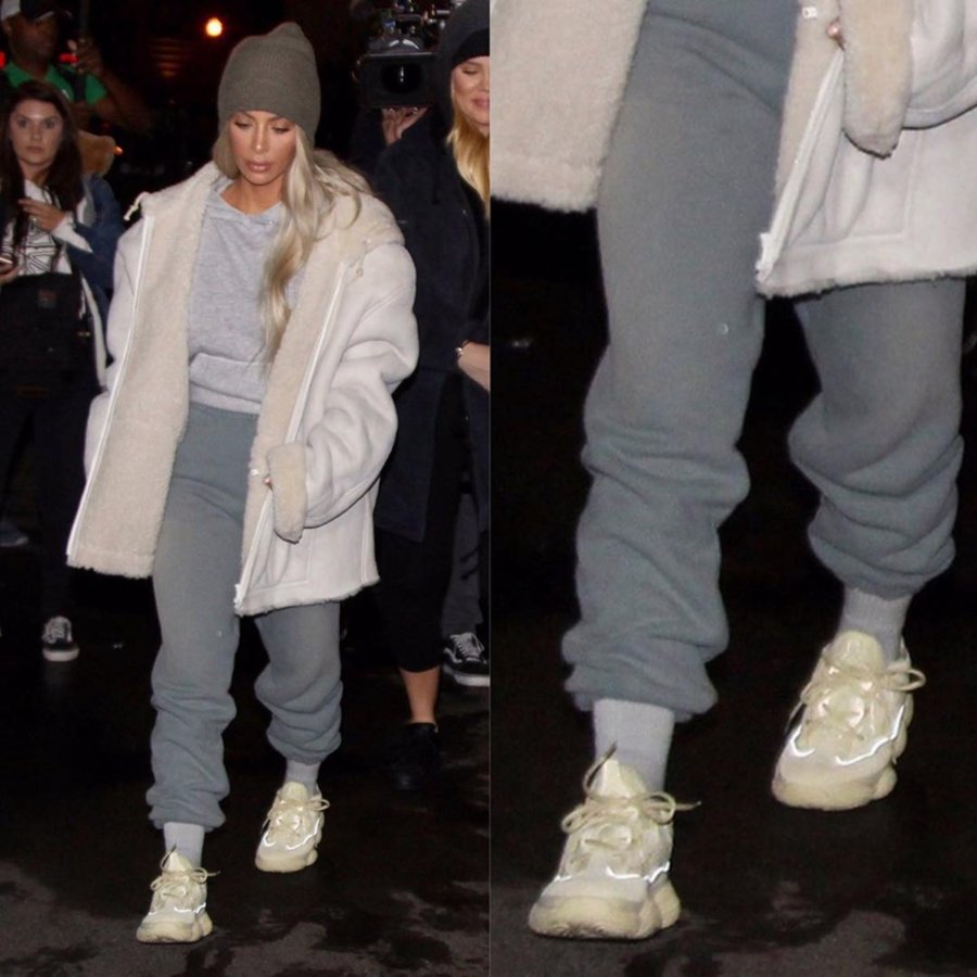 Kanye West,Yeezy  侃爷夫妇轮番上阵！卡戴珊上脚 Yeezy 复古新鞋款亮相街头