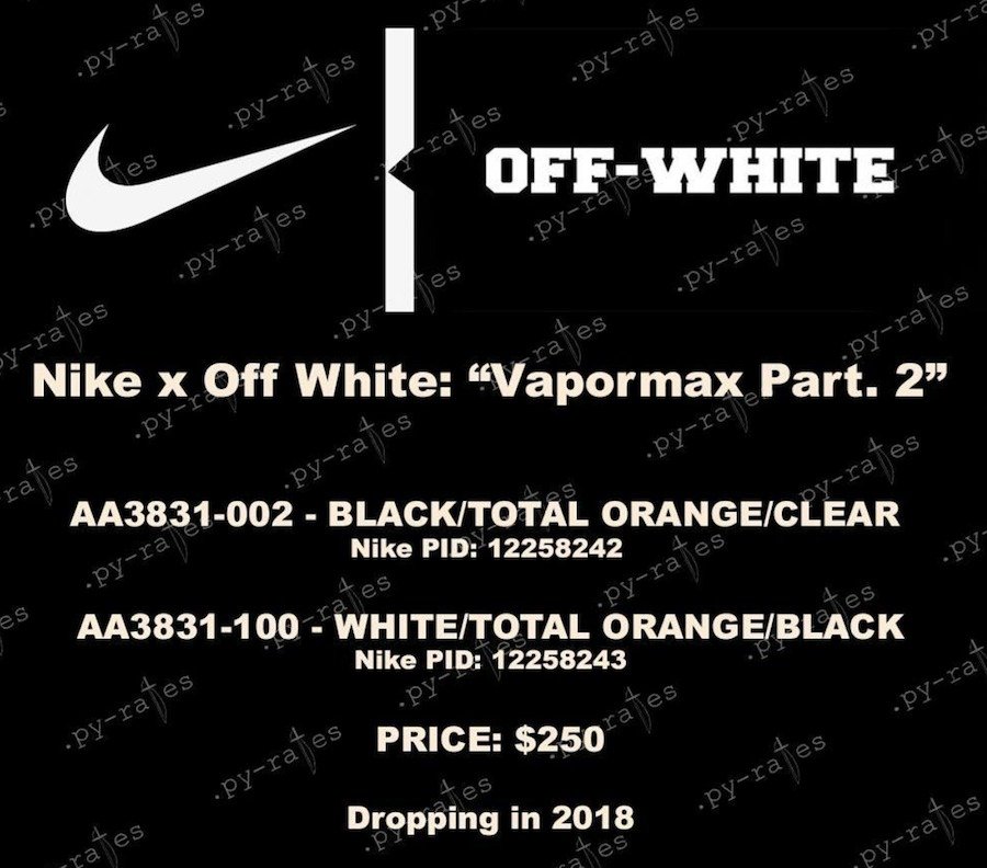 Nike,Off-White,AJ  重磅再次来袭！Off-White x Nike 将在 2018 年推出第二季联名！