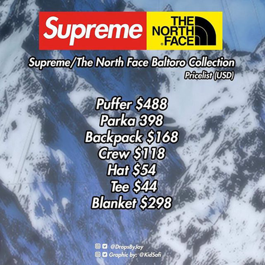 Supreme,The North Face  官方正式发布！Supreme x The North Face 雪山系列本周登场