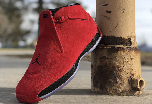 Air Jordan 18,AJ18,Toro,AA2494  下周发售！红麂皮 Air Jordan 18 “Toro” 全新实物近赏
