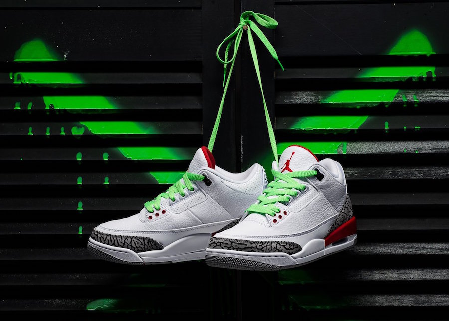 AJ3,Air Jordan 3,136064-116  醒目绿色鞋带！Air Jordan 3 “Katrina” 还有特别版本！