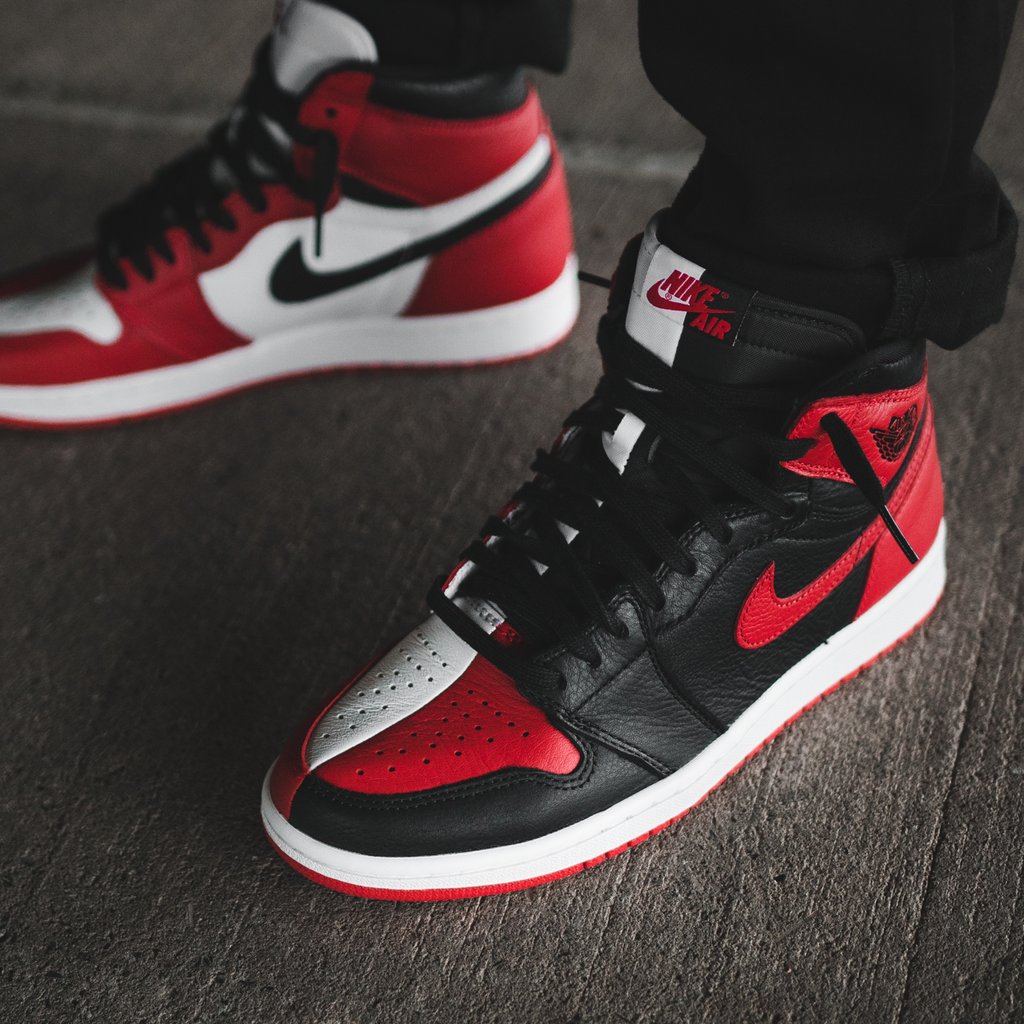 red black and white jordan 1 half and half