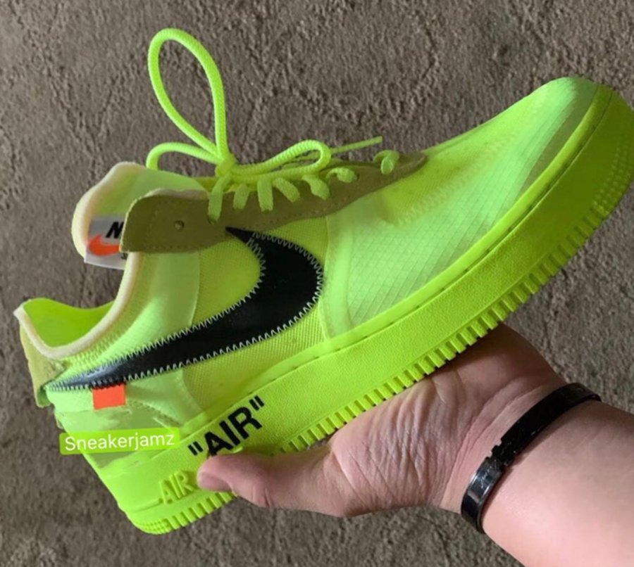 OFF-WHITE,Air Force 1,AF1,发售  实物首度曝光！OFF-WHITE x Air Force 1 荧光绿配色下月发售