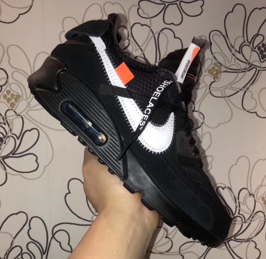 Nike,OFF-WHITE,Air Max 90  实物首次曝光！全黑 OFF-WHITE x Air Max 90 秋季发售！