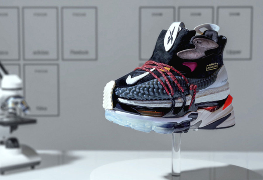 Nike,adidas,reebok  最强九合一！为了打造这双 “缝合鞋” 他们拆了九双球鞋