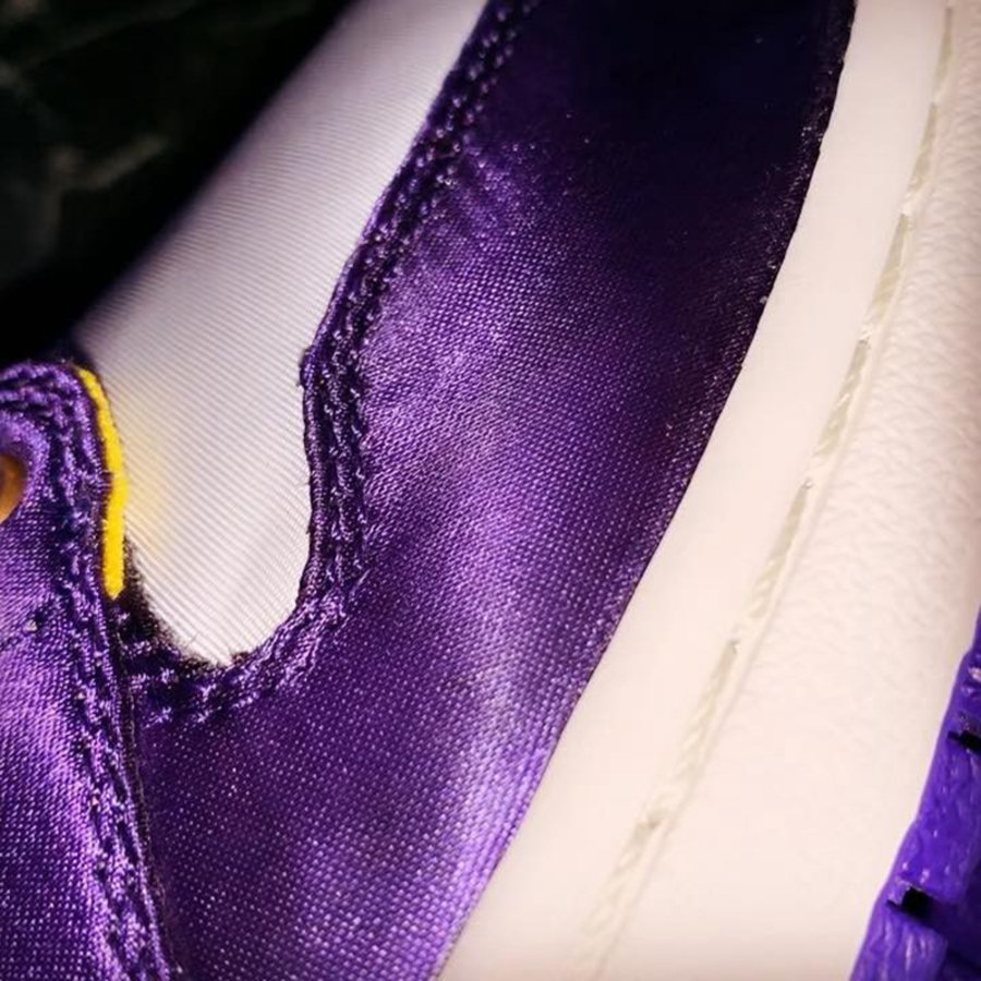 AJ1,Air Jordan 1,球鞋定制  湖人紫金配色还是丝绸面料！这双 Air Jordan 1 谁顶得住啊！