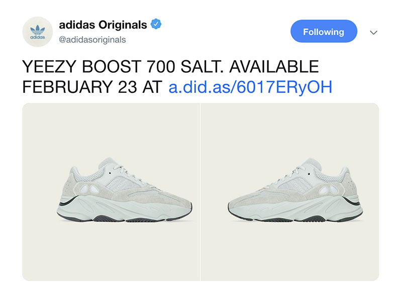 Yeezy 700 Boost,Yeezy,adidas,S  今年第一双 Yeezy 来了！Yeezy 700 “Salt” 官方正式发布