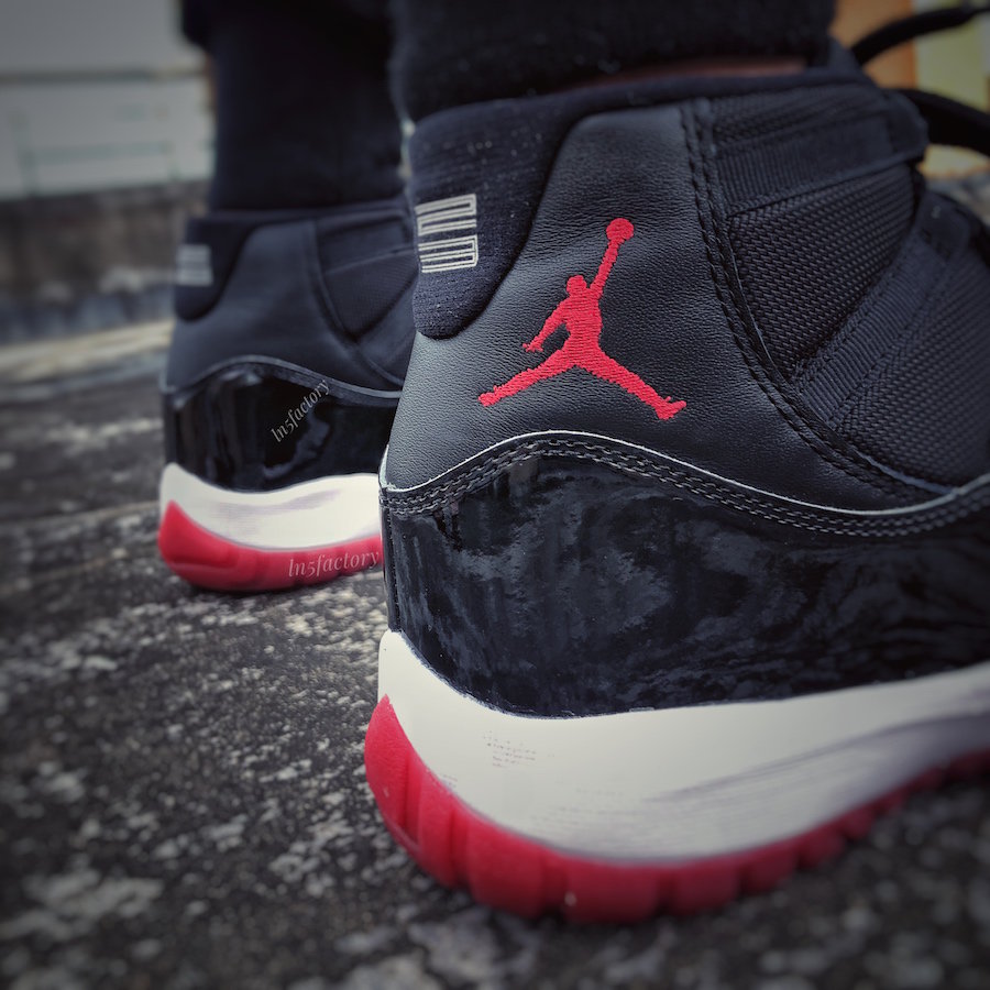 Nike,Air Jordan 11,AJ11,发售  最终确认 23 后跟？全新黑红 Air Jordan 11 上脚美图释出！