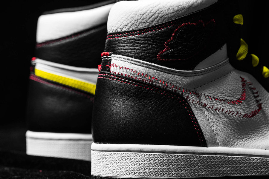 Air Jordan 1,Nike,AJ1,  年度最怪球鞋？不对称+黑红+解构，这双 AJ1 有点东西！