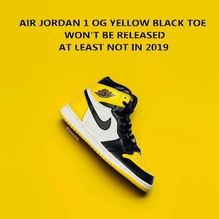 Air Jordan 1,,AJ1,AR1020-700,Y  发售延期别等了！人气超高的「AJ1 黄脚趾」明年发售！
