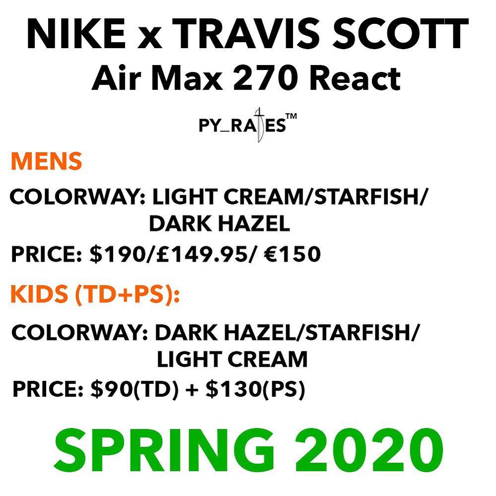 Travis Scott,Nike,Air Max 270  细节抢先曝光！下一双 Travis Scott x Nike 明年春季发售