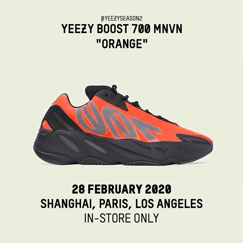 Yeezy Boost 700 MNVN,Orange,FV  Yeezy 700 MNVN 黑橙配色传言将在上海发售！