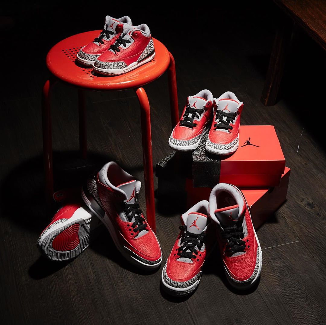 Air Jordan 3,AJ3,发售,上脚,CK5692-  全家族尺码！红水泥 Air Jordan 3 最新上脚欣赏！下周发售！
