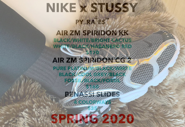 Stussy,Nike,Air Zoom Spiridon  Stussy x Nike 联名首度曝光！今年春季将有 6 双新品登场！