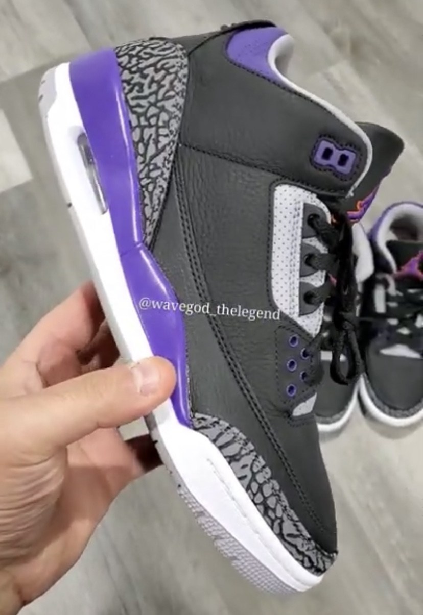 Air Jordan 3,Court Purple,CT85  黑紫 Air Jordan 3 取消发售！不如，看看实物谍照解馋吧...
