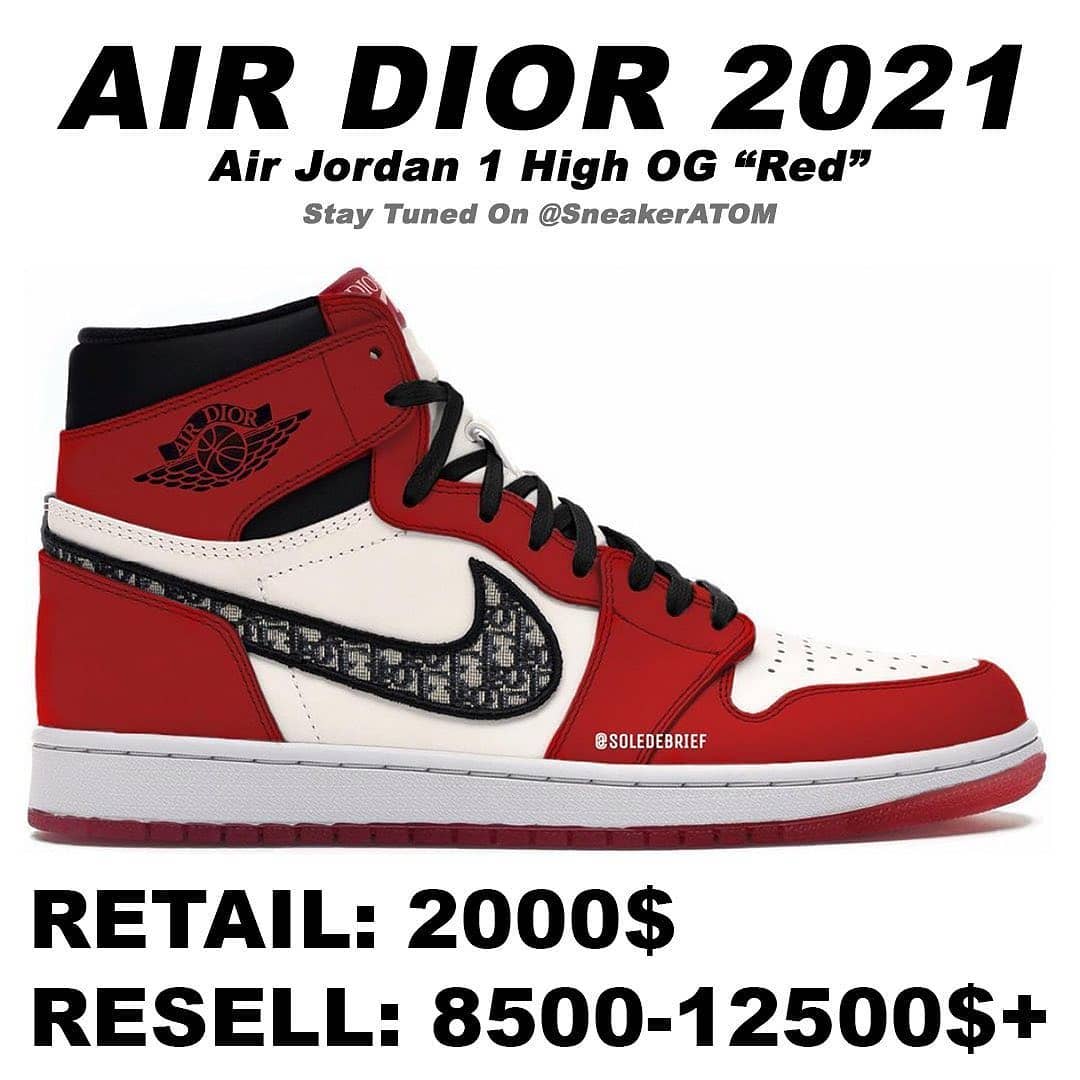 Dior,AJ1,Air Jordan 1  惊了！Dior x AJ1 还要出芝加哥配色？！传闻明年发售！