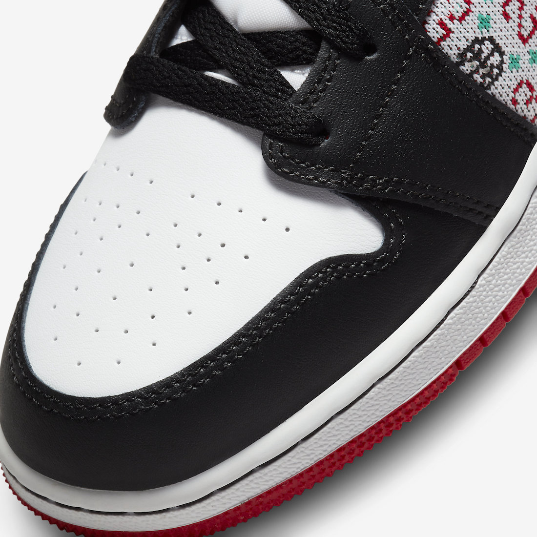 Nike，Air Jordan 1 Mid GS “Holi  圣诞主题款「黑脚趾」！全新 Air Jordan 1 Mid 发售日期曝光！