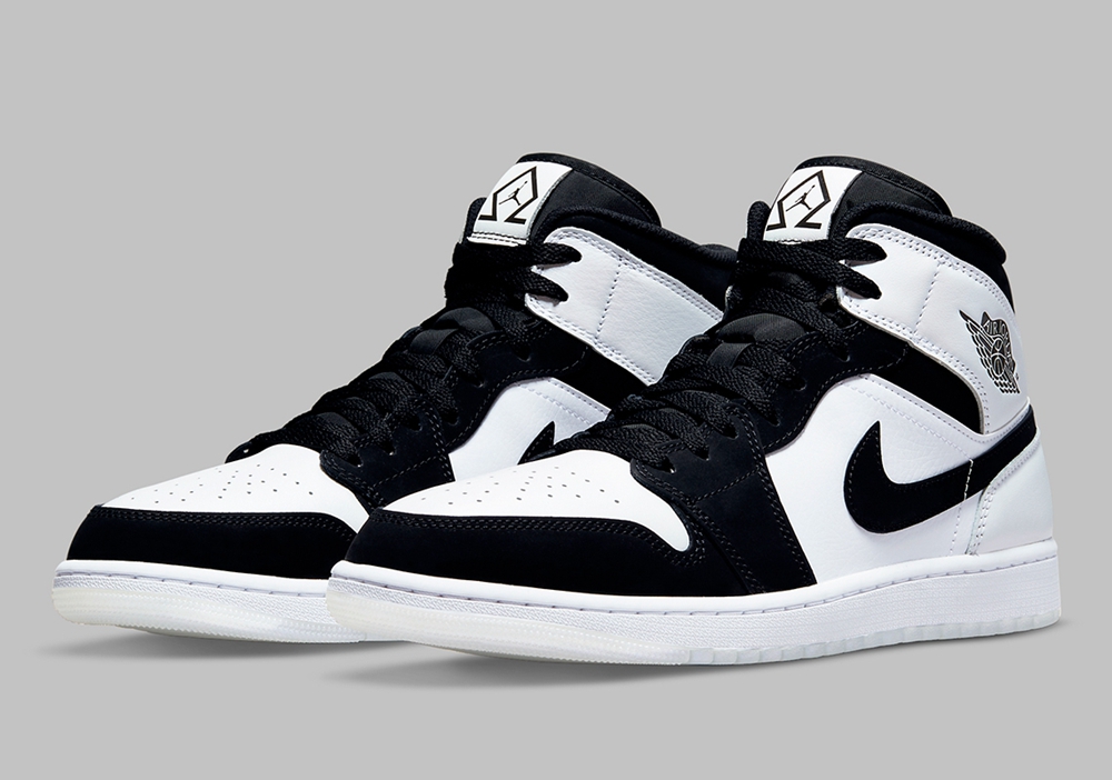 Nike,Air Jordan 1 Mid,Diamond  有「熊猫」那味了！全新 Air Jordan 1 Mid 官图曝光！