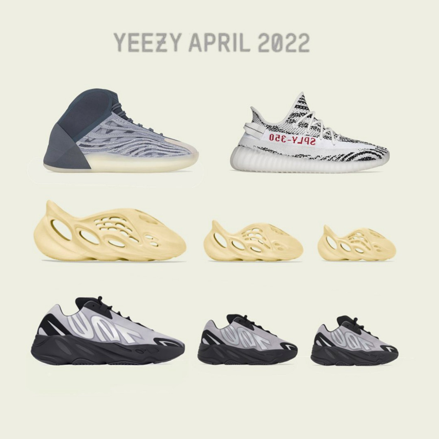 yeezy4月新品曝光白斑马350v2确定回归