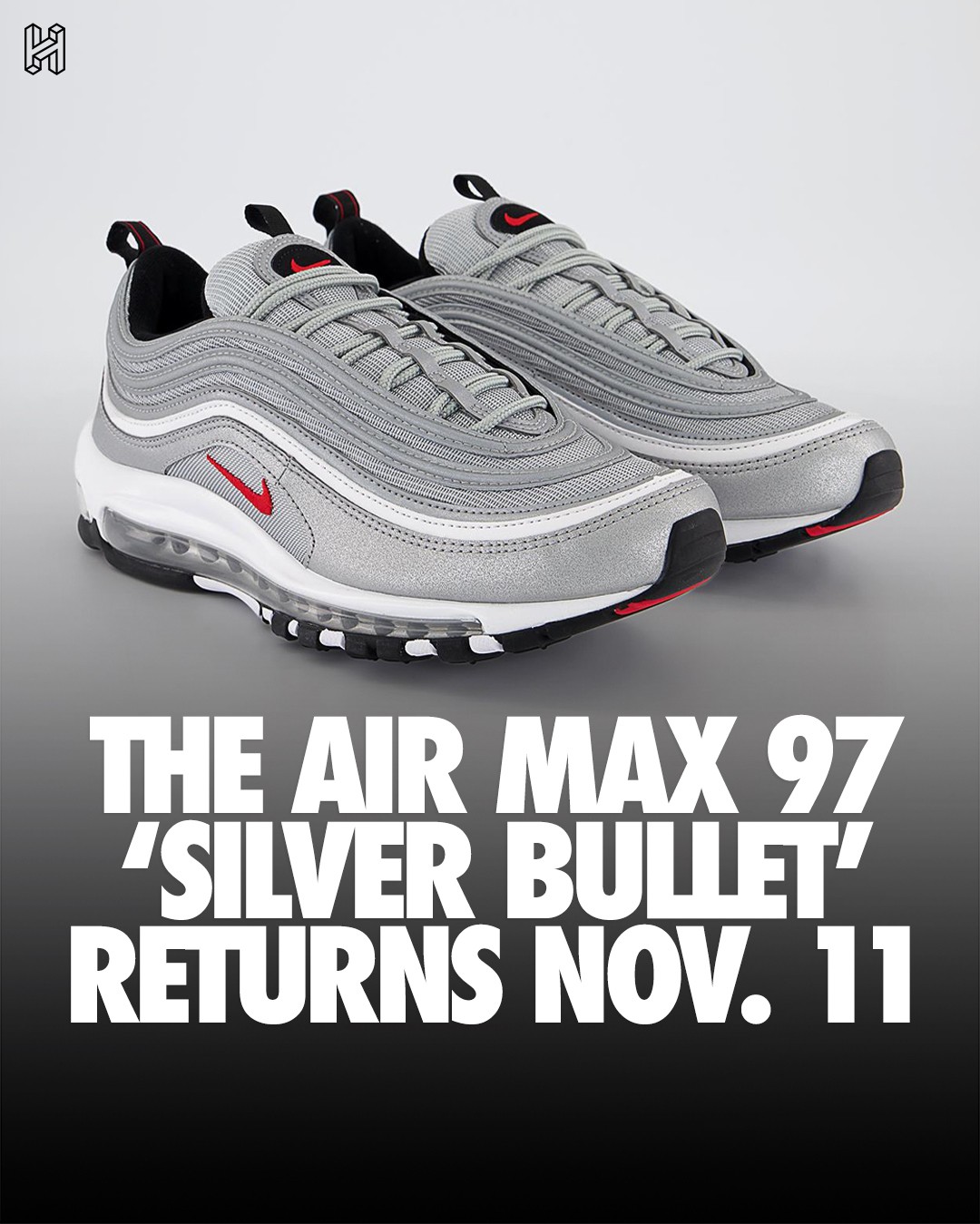 Nike,Air Max 97 OG,Silver Bull  时隔五年回归！市价破三千的「银子弹」终于要来了！