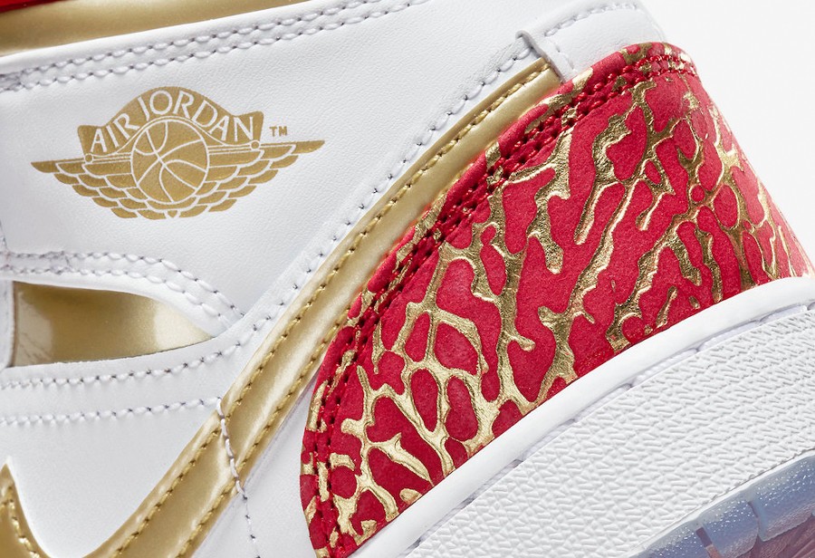 Jordan Brand,Air Jordan 1 Mid  尊贵金色爆裂纹加持！全新「警灯」AJ1 马上来袭！