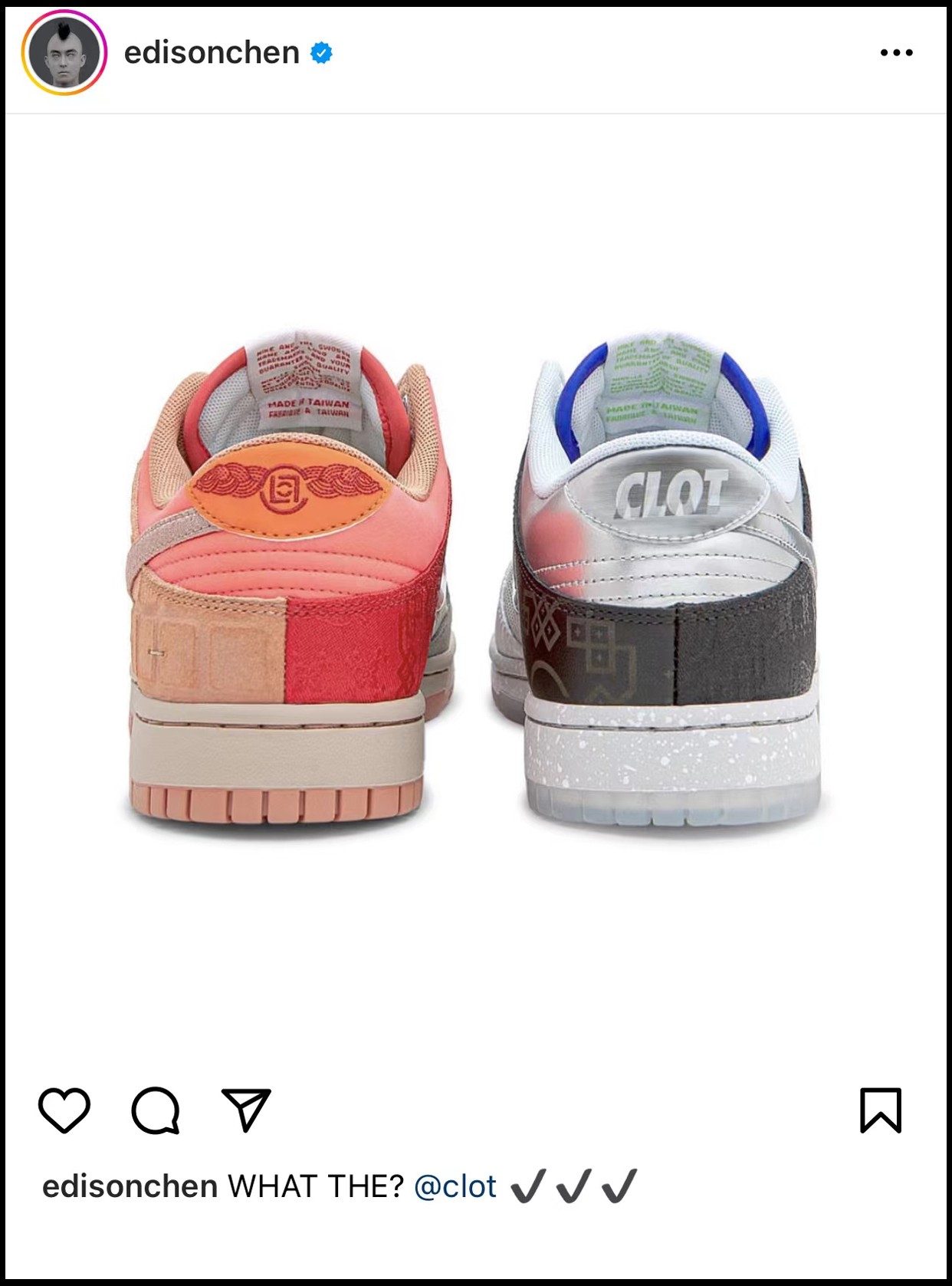 Nike Dunk Low,What The,CLOT  冠希 What The CLOT 完整实物泄露！细节能看全了！