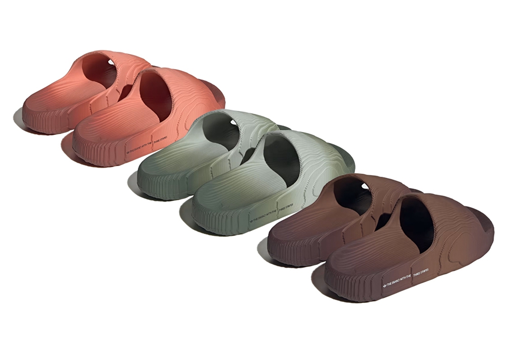 adidas,ADILETTE 22  终于有新花样了！阿迪 3D 拖鞋「渐变系列」上架！
