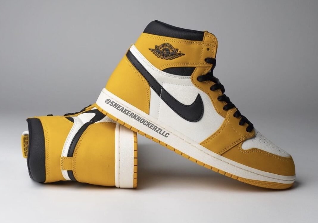 Air Jordan 1 High OG,Yellow Oc  鞋舌标签有点特别！新配色 AJ1 实物曝光！