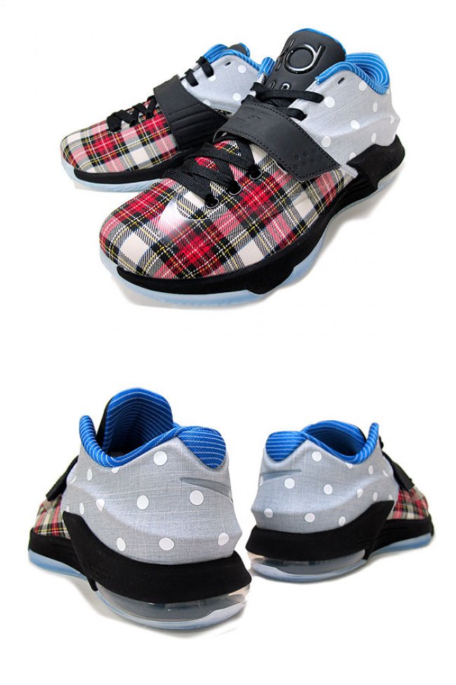 球鞋资讯,球鞋新闻,时尚杂 726439-600 KD7 EXT “Plaid Polka Dots” 实物图赏