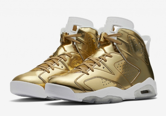 纪念乔丹首冠airjordan6pinnaclemetallicgold官方图片