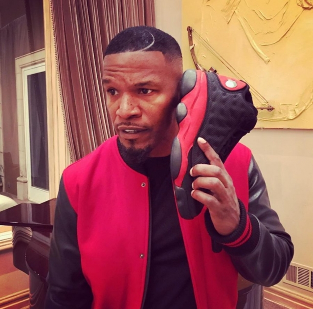 jamie foxx air jordan"bred"