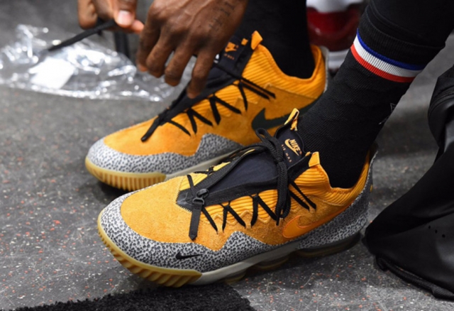 勒布朗·詹姆斯上脚全新 nike lebron 16 low"safari!