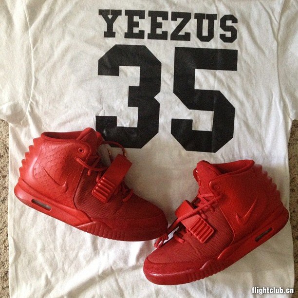 nike air yeezy 2,全红 椰子2 全红 Nike Air Yeezy 2 “Red October”定制鞋款