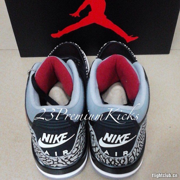 air jordan 3,aj3 AJ3 Black Cement AIR JORDAN 3 '88 “黑水泥”实物图片欣赏