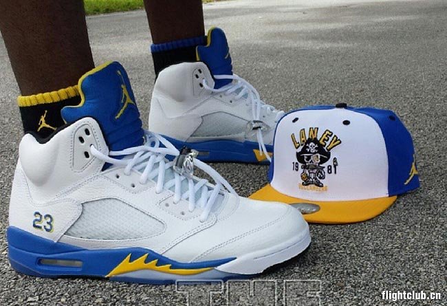 air jordan 5,aj5 AJ5 136027-189 Air Jordan 5 ＂Laney＂ 白蓝尼配色上脚实拍