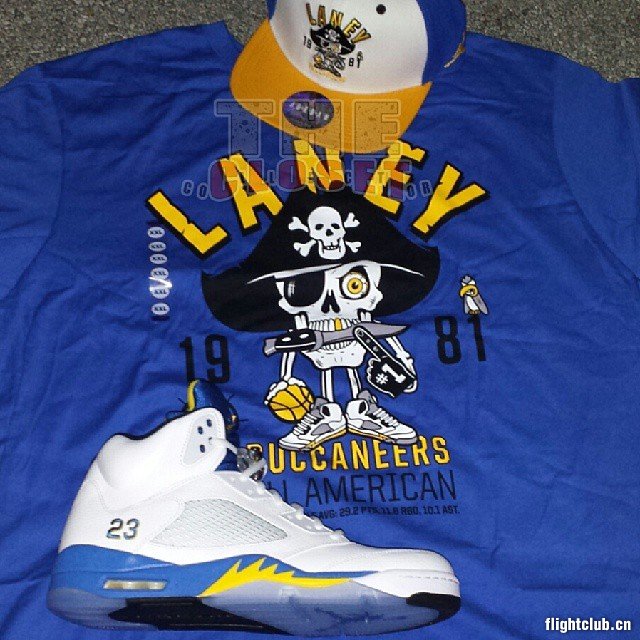 air jordan 5,aj5 AJ5 136027-189 Air Jordan 5 ＂Laney＂ 白蓝尼配色上脚实拍