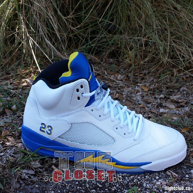 air jordan 5,aj5 AJ5 136027-189 Air Jordan 5 ＂Laney＂ 白蓝尼配色上脚实拍