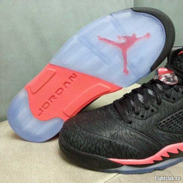 air jordan 5,aj5 Infrared 23 Air Jordan 5 3Lab5 黑红爆裂实物图赏