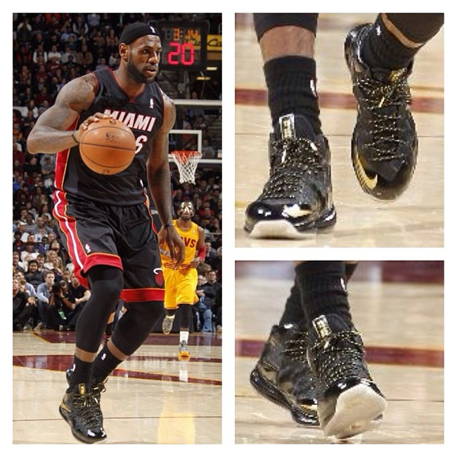 lbj11 lbj11 away 詹姆斯赛场上脚 LeBron 11 黑红客场配色