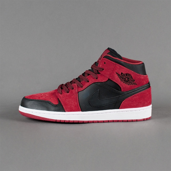 AJ1 AJ1 bred 554724-005 2014 版 Air Jordan 1 Mid 黑红麂皮配色实物曝光