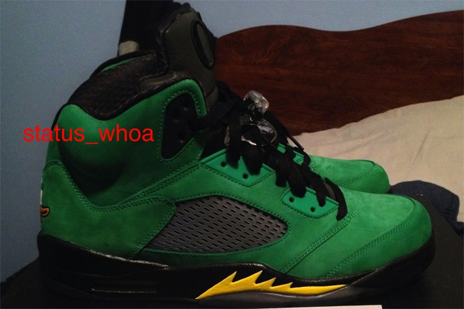 454803-535,Air Jordan 5 Oregon AJ5鸭子454803-535俄勒冈 Air Jordan 5 ＂Oregon Ducks＂ 更多实物实拍图片