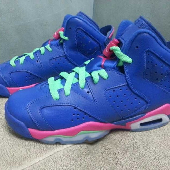 Air,Jordan,蓝粉,绿,配色,更多,实物,曝光,这双  Air Jordan 6 GS 蓝粉绿配色更多实物曝光